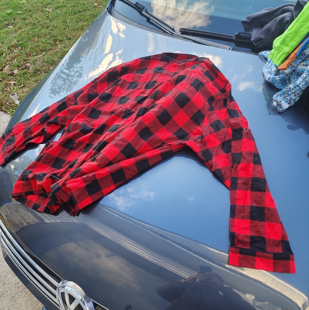 Women's Holiday Buffalo Check Plaid Flannel Pajama Top shirt - Wondershop - Picture 5 of 5